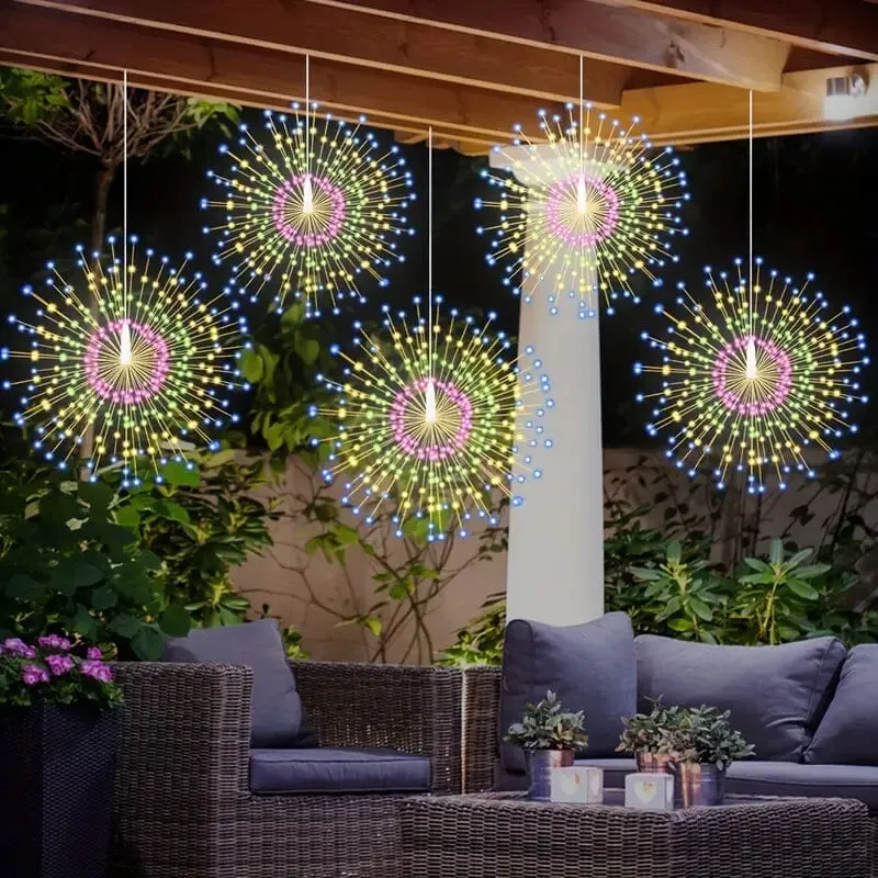5-Pack: 450 LED Solar Starburst Sphere Lights
