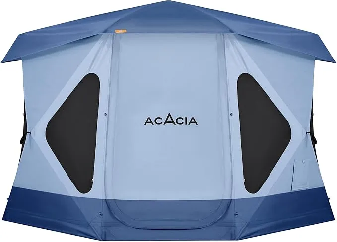 ACACIA Space Camping Tent XL, 4-6 Person Large Family Tent with 6'10'' Height, 2 Doors, 8 Windows, Waterproof Pop Up Easy Setup Hub Tent with Rainfly, Footprint for Car Camping, Glamping, Star Night