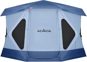 ACACIA Space Camping Tent XL, 4-6 Person Large Family Tent with 6'10'' Height, 2 Doors, 8 Windows, Waterproof Pop Up Easy Setup Hub Tent with Rainfly, Footprint for Car Camping, Glamping, Star Night