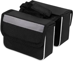 Bike frame bag handlebar bags for mountain bikes waterproof portable storage bag top tube bag phone storage bag accessories (2 bags)