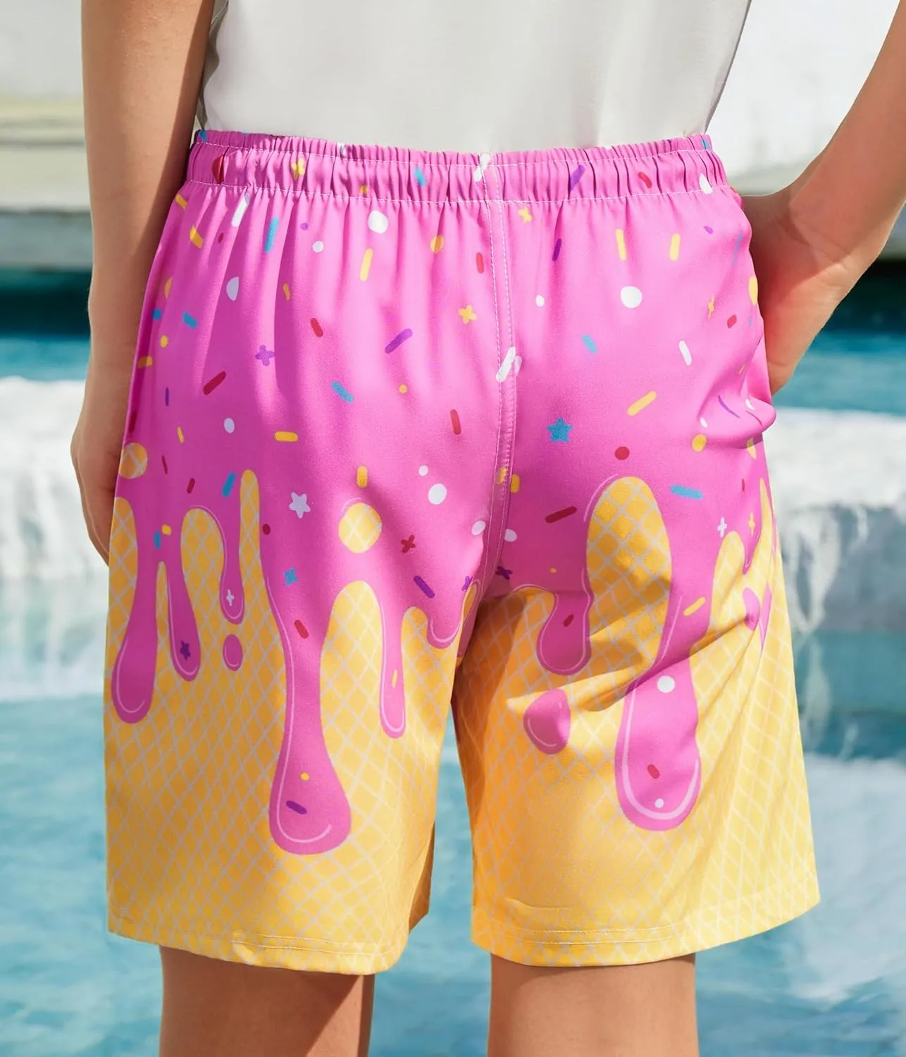 Boys Swim Trunks with Compression Liner Boys Quick Dry 2 in 1 Swim Shorts Summer Beach Shorts