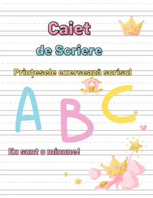 Caiet de scriere | Printesele exerseaza scrisul: Caiet de Caligrafie | Exersare Litere, Alfabet (Invatam Litere, Cifre, Figuri Geometrice si coloram cu Arty Chinstrap) (Romansch Edition) Paperback  December 26, 2022