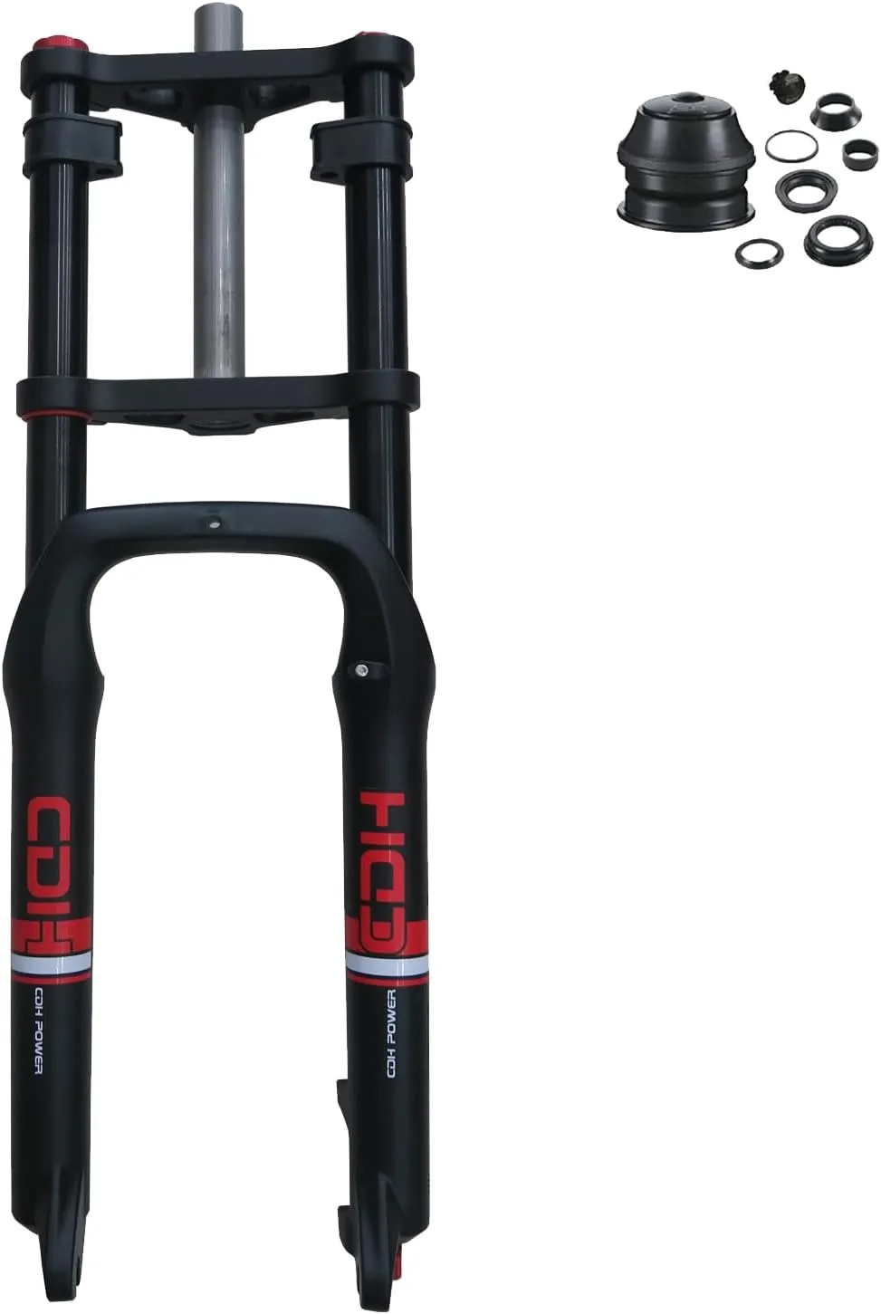 CDHPOWER 26" Bicycle Fork 4.0" Fat Tire Air Suspension Bike Fork, Double Shoulder, 9mm Quick Release, Disc Brake E-Bike
