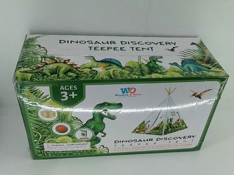 Dinosaur Kids Teepee Tent with Roar Button and LED Lights