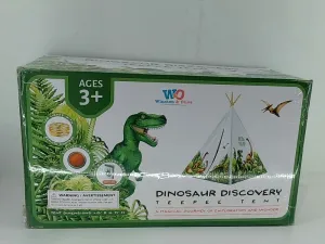 Dinosaur Kids Teepee Tent with Roar Button and LED Lights