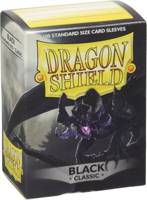 Dragon Shield Standard Size Classic Black 100 CT - MTG card sleeves are Smooth & Tough - Compatible with Pokemon, Yugioh, & Magic The Gathering , (ART10002)
