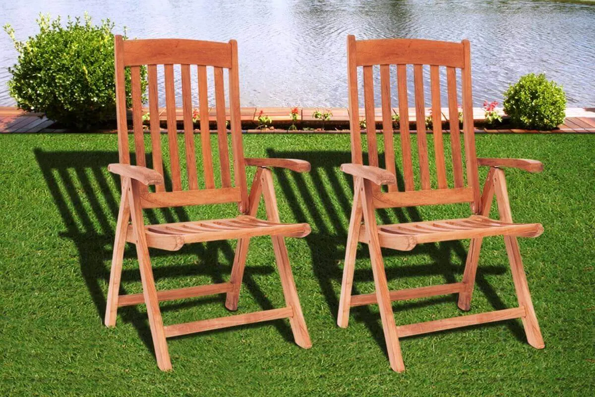 Dublin Wooden Armchair 2 Piece Folding Chair Set