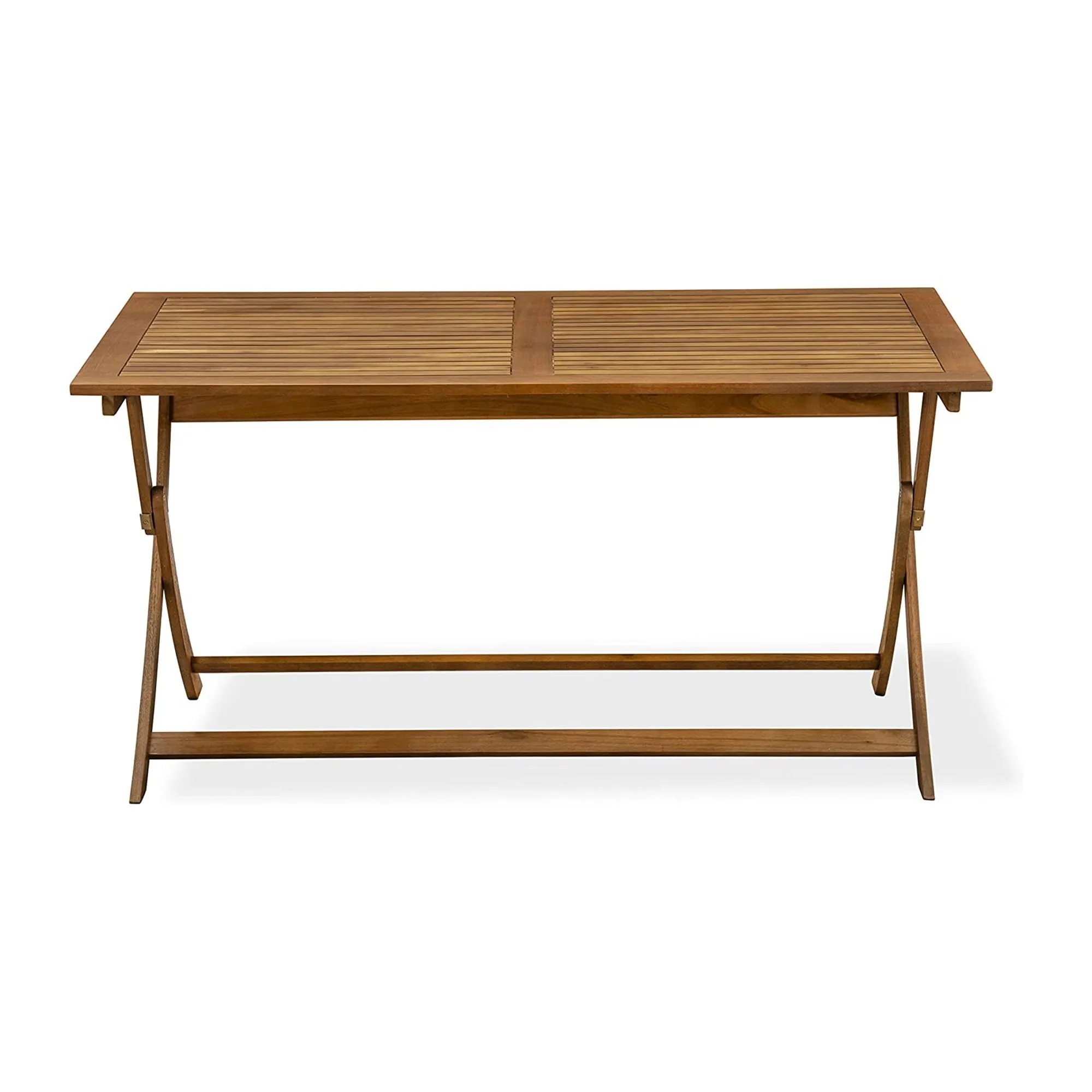East West Furniture AEBS5CANA 5 Piece Patio Garden Table Set Includes a Rectangle Outdoor Acacia Wood Dining Table and 4 Folding Arm Chairs, 36x60 Inch, Natural Oil