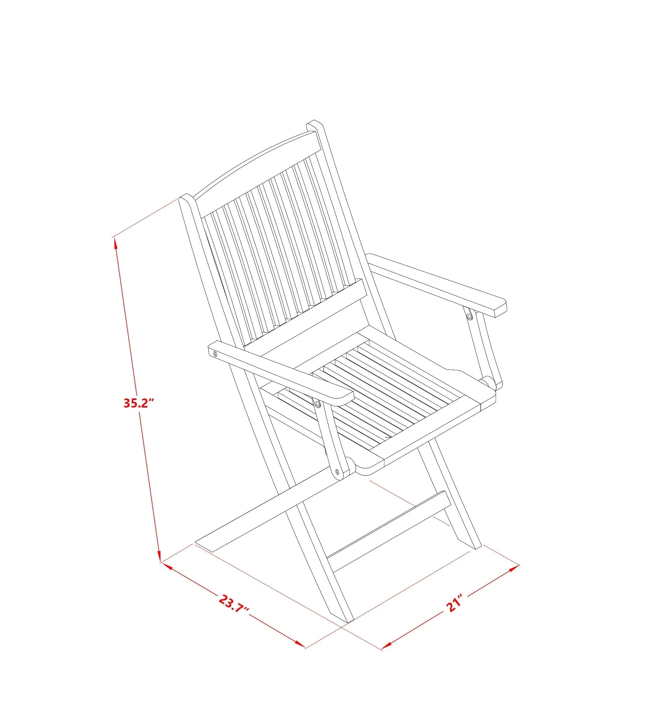 East West Furniture CMCM52CANA 5 Piece Patio Dining Set Includes a Rectangle Outdoor Acacia Wood Table and 2 Folding Arm Chairs with 2 Side Chairs, 36x66 Inch, Natural Oil