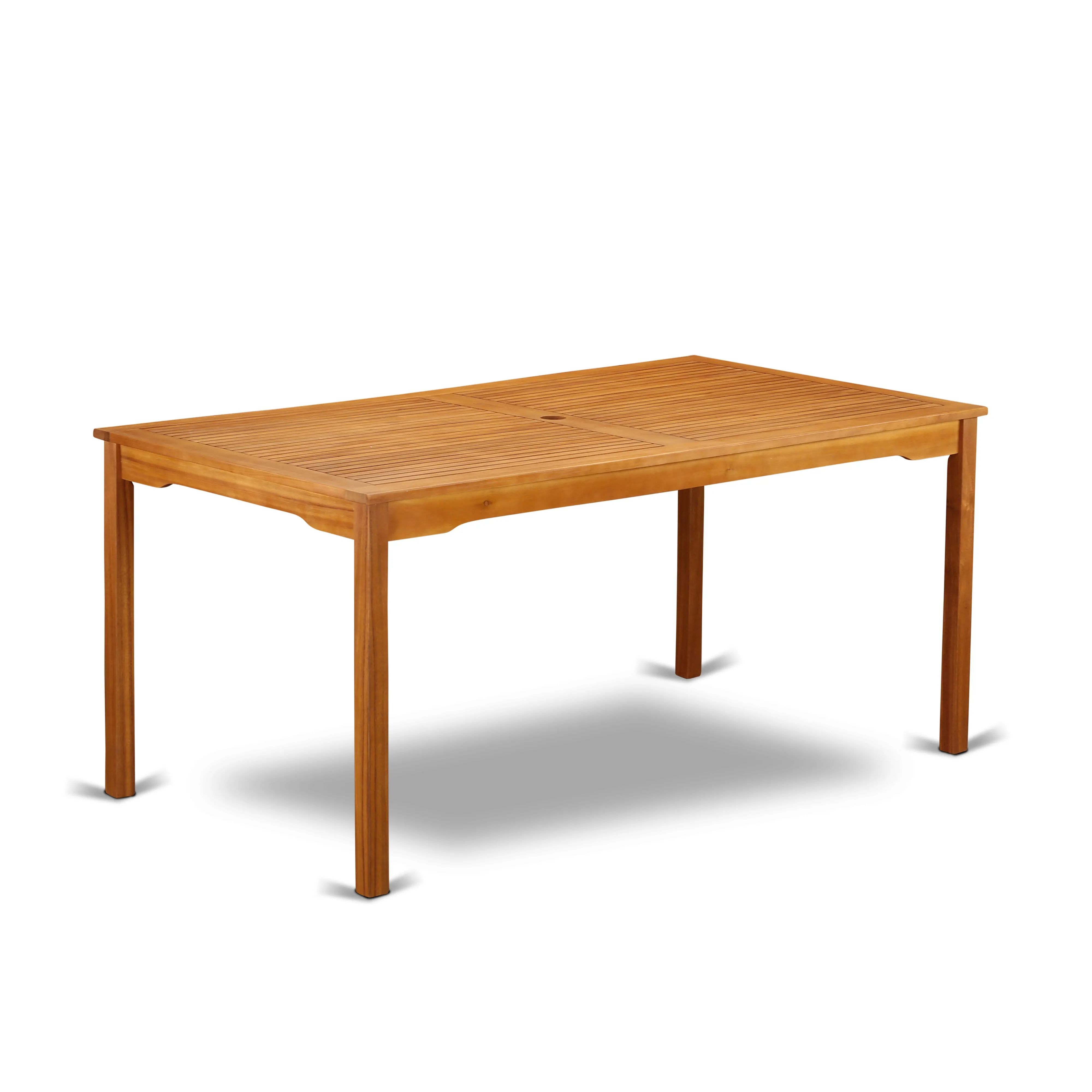 East West Furniture CMFM5CWNA 5 Piece Patio Garden Table Set Includes a Rectangle Outdoor Acacia Wood Dining Table and 4 Folding Side Chairs, 36x66 Inch, Natural Oil