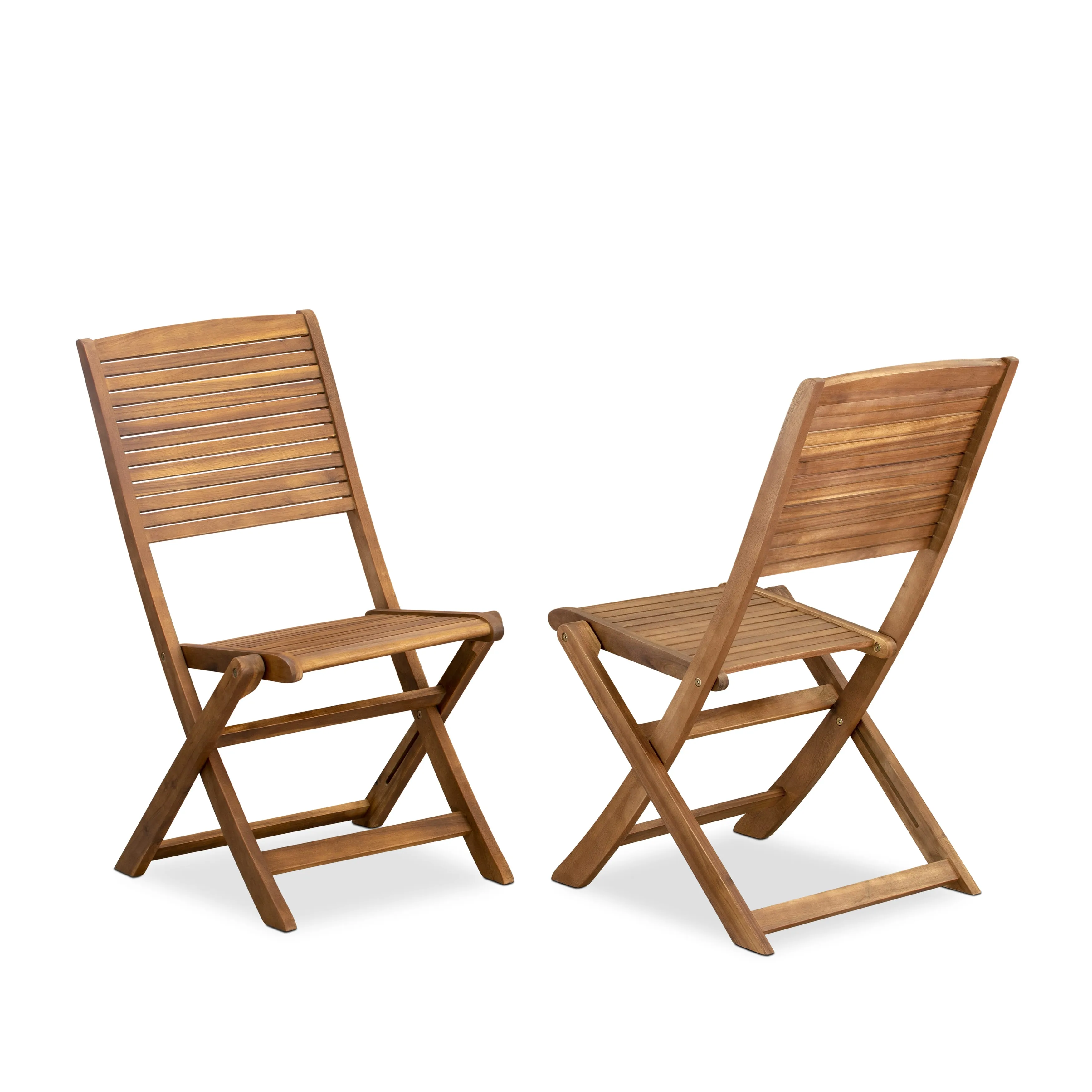 East West Furniture CMFM5CWNA 5 Piece Patio Garden Table Set Includes a Rectangle Outdoor Acacia Wood Dining Table and 4 Folding Side Chairs, 36x66 Inch, Natural Oil