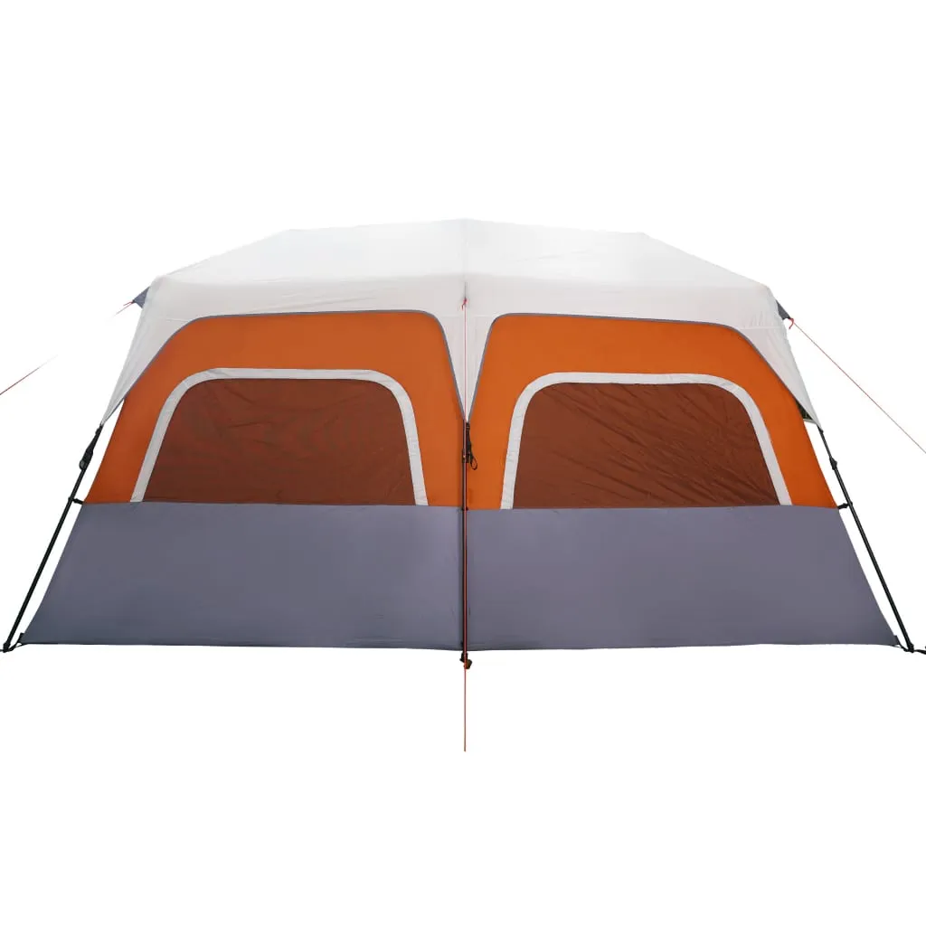 Family Tent with LED 10-Person Light Grey and Orange Quick Release