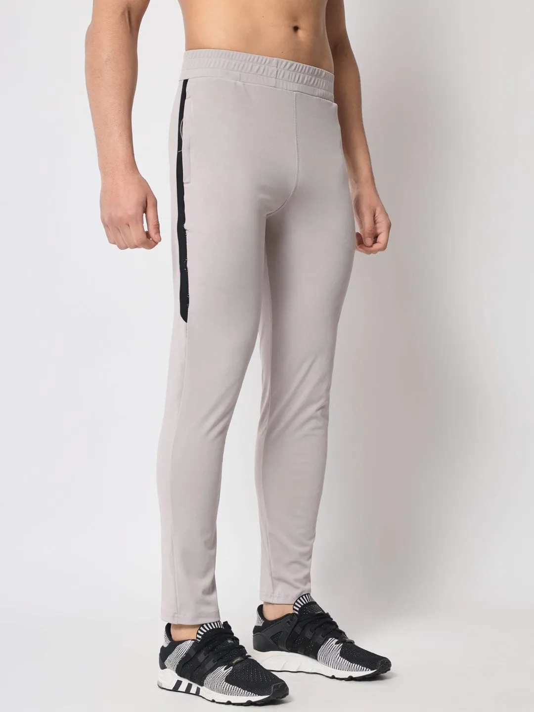 FITINC Premium Light Grey Track Pant for Men | Anti Microbial | Superdry | Breathable | Stretchable | 2 YKK Zipper Pockets