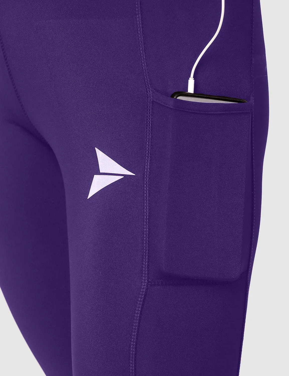 Fitinc Violet Capri for Women with Mobile Pockets