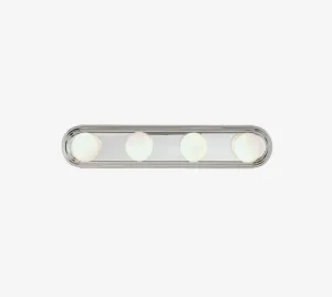 Four Bulb Racetrack Style Vanity Strip Brushed Nickel