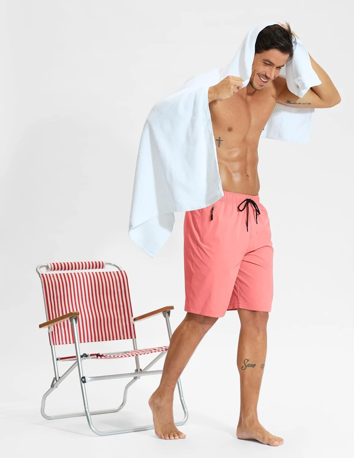 G Gradual Men's Swim Trunks 9" Quick Dry Swimming Board Shorts with Zipper Pockets Swimwear Bathing Suit for Men No Liner