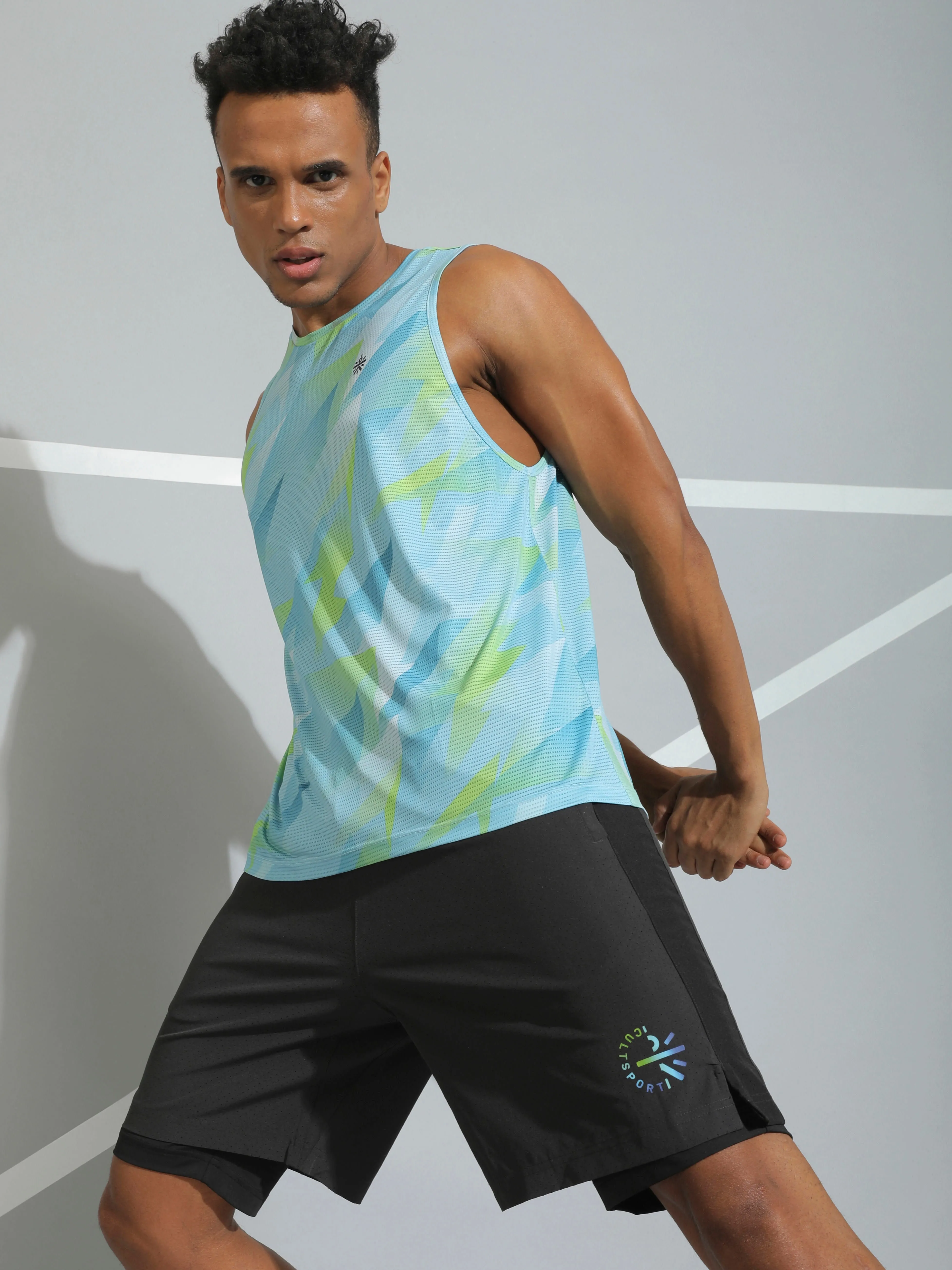 Geometric Print Active Tank Top