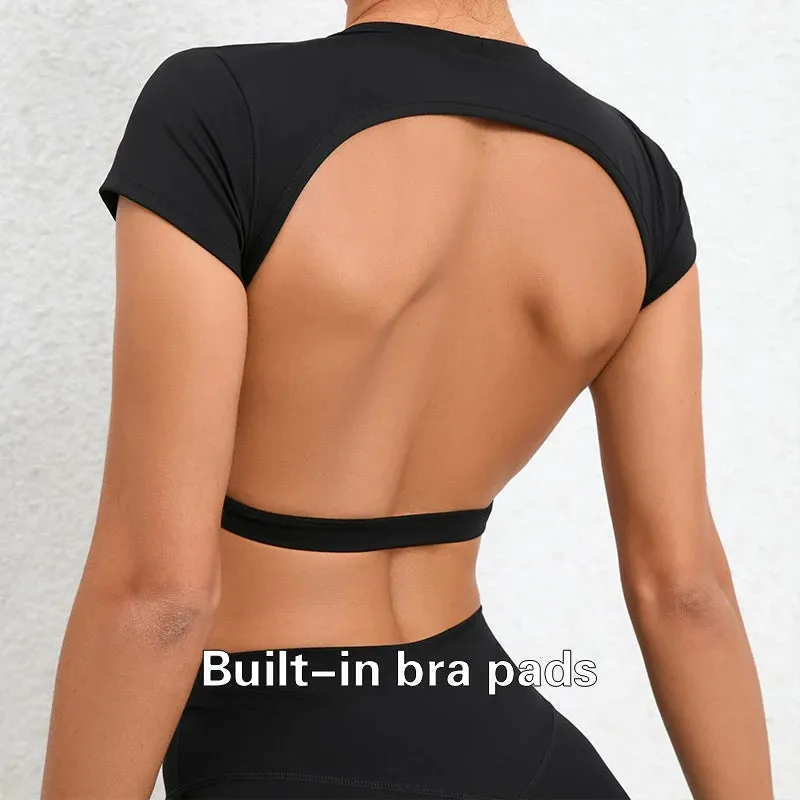 Hearuisavy Sports Shirts Breathable Workout Crop Tops Women