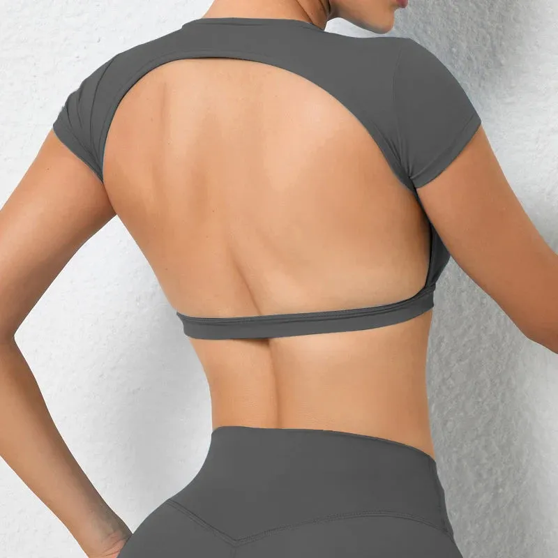 Hearuisavy Sports Shirts Breathable Workout Crop Tops Women