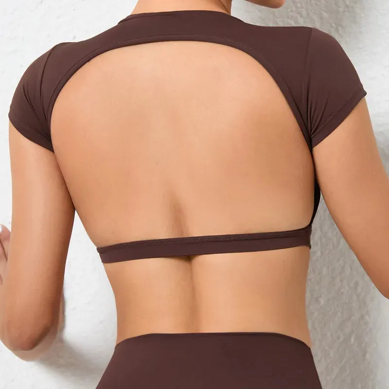 Hearuisavy Sports Shirts Breathable Workout Crop Tops Women