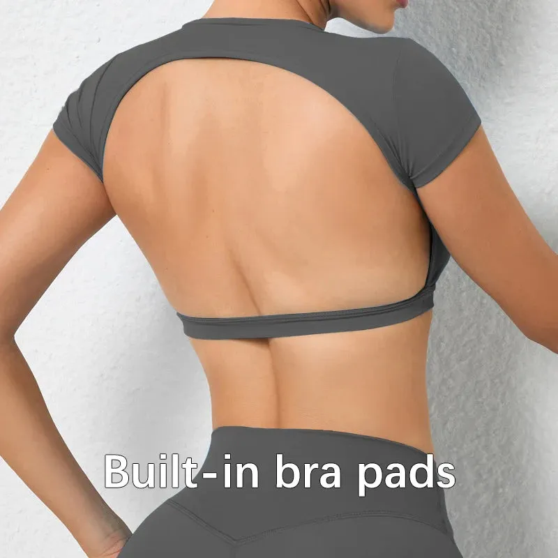 Hearuisavy Sports Shirts Breathable Workout Crop Tops Women