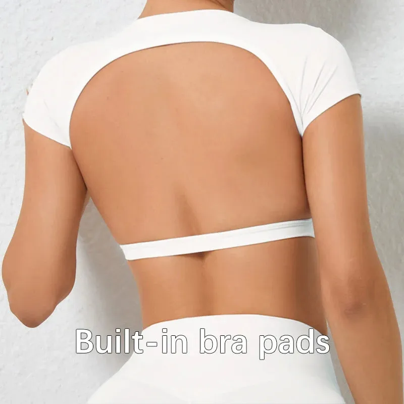 Hearuisavy Sports Shirts Breathable Workout Crop Tops Women