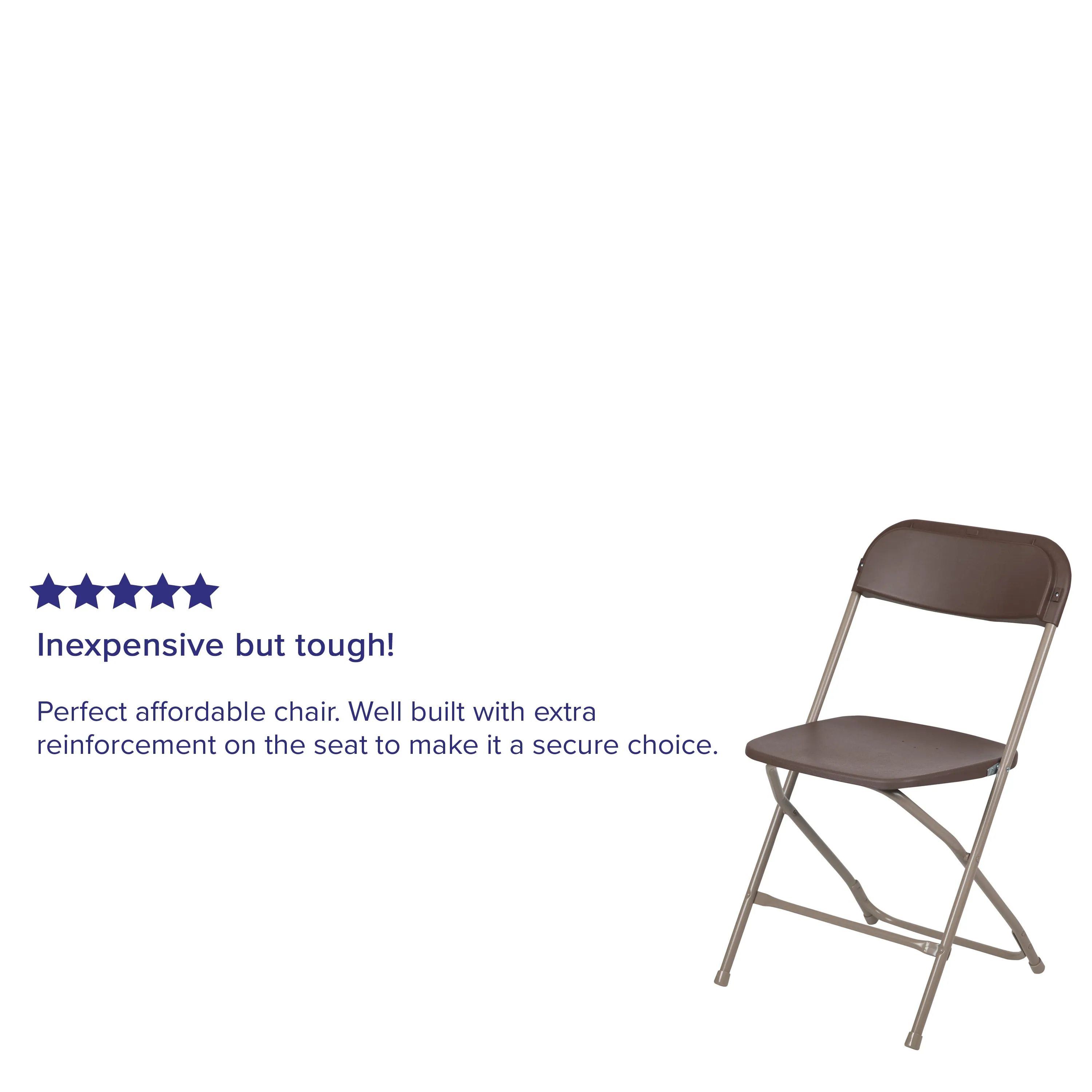Hercules Series Plastic Folding Chair Brown - 2 Pack 650LB Weight Capacity Comfortable Event Chair-Lightweight Folding Chair