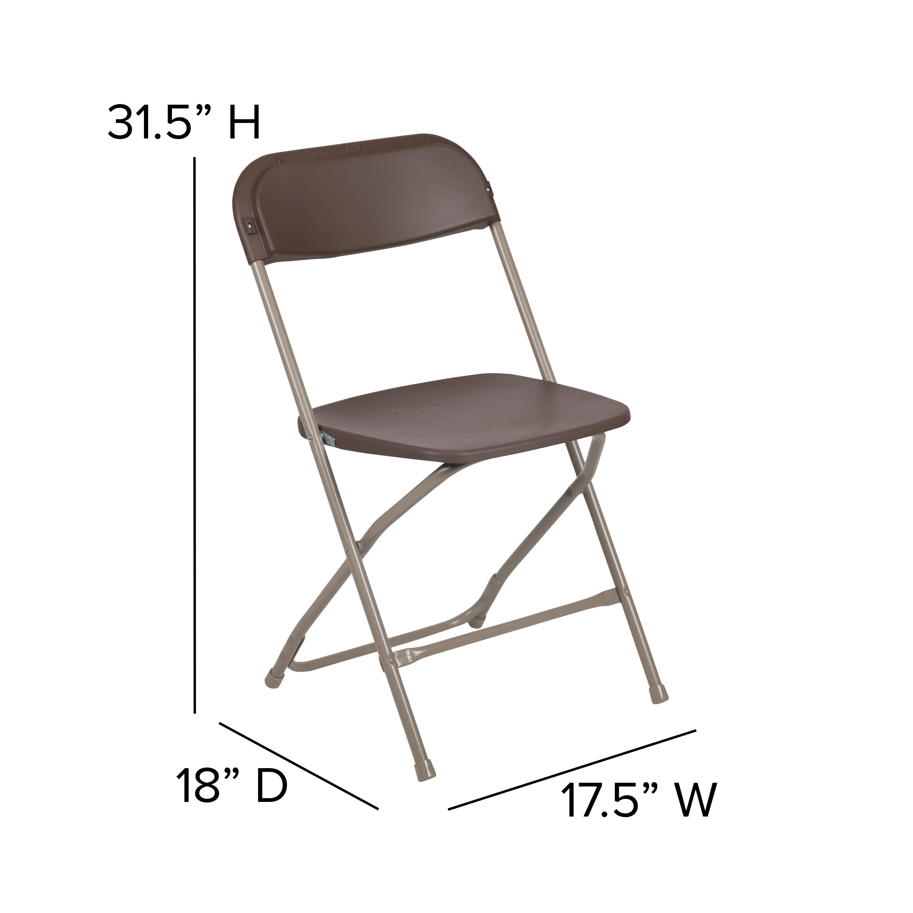 Hercules Series Plastic Folding Chair Brown - 2 Pack 650LB Weight Capacity Comfortable Event Chair-Lightweight Folding Chair