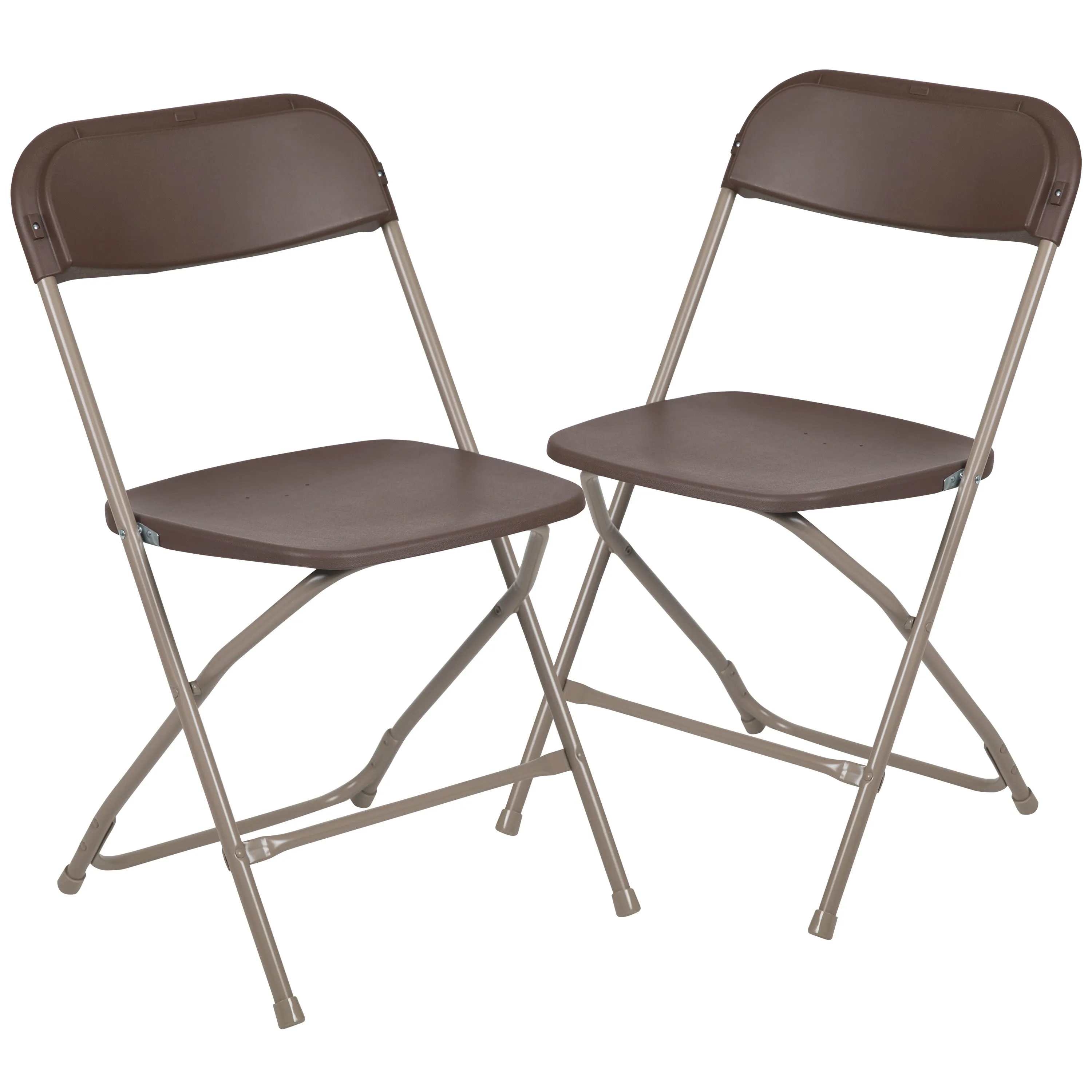 Hercules Series Plastic Folding Chair Brown - 2 Pack 650LB Weight Capacity Comfortable Event Chair-Lightweight Folding Chair