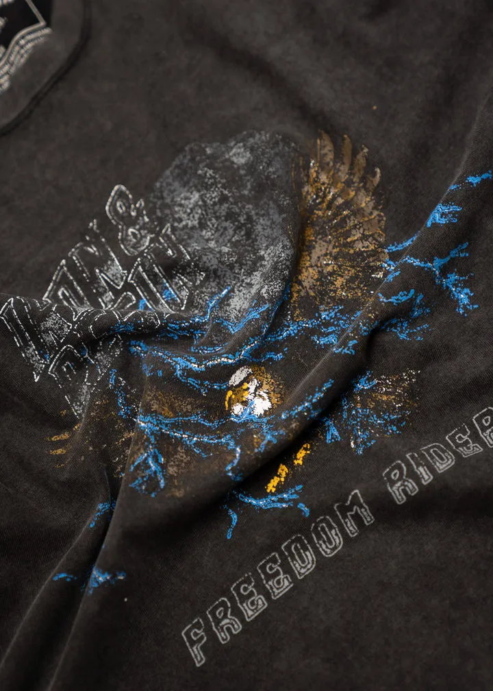 Iron & Resin Metal Eagle Tee - BLACK