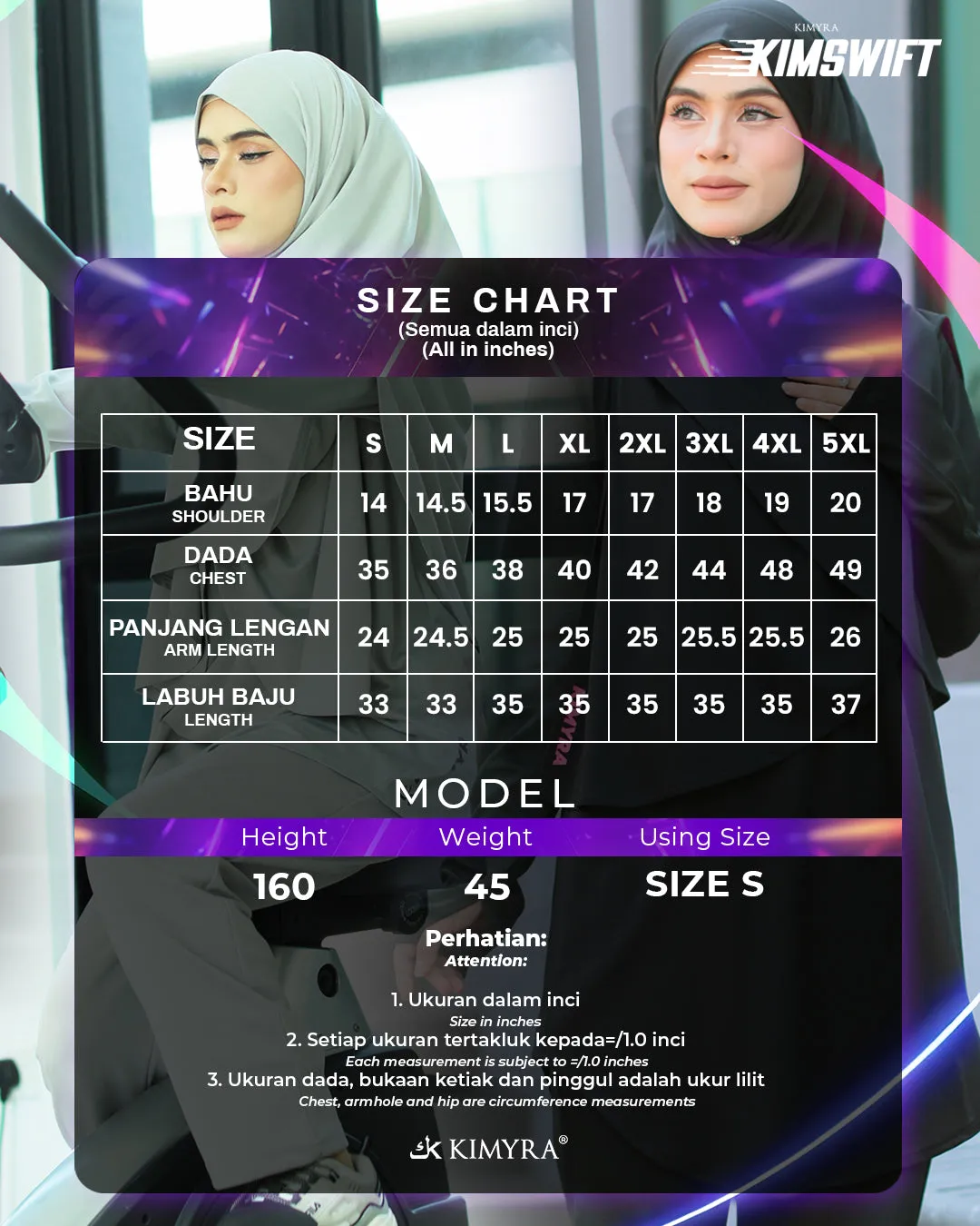 Kimswift COMBO 3 TOP - Modest Activewear
