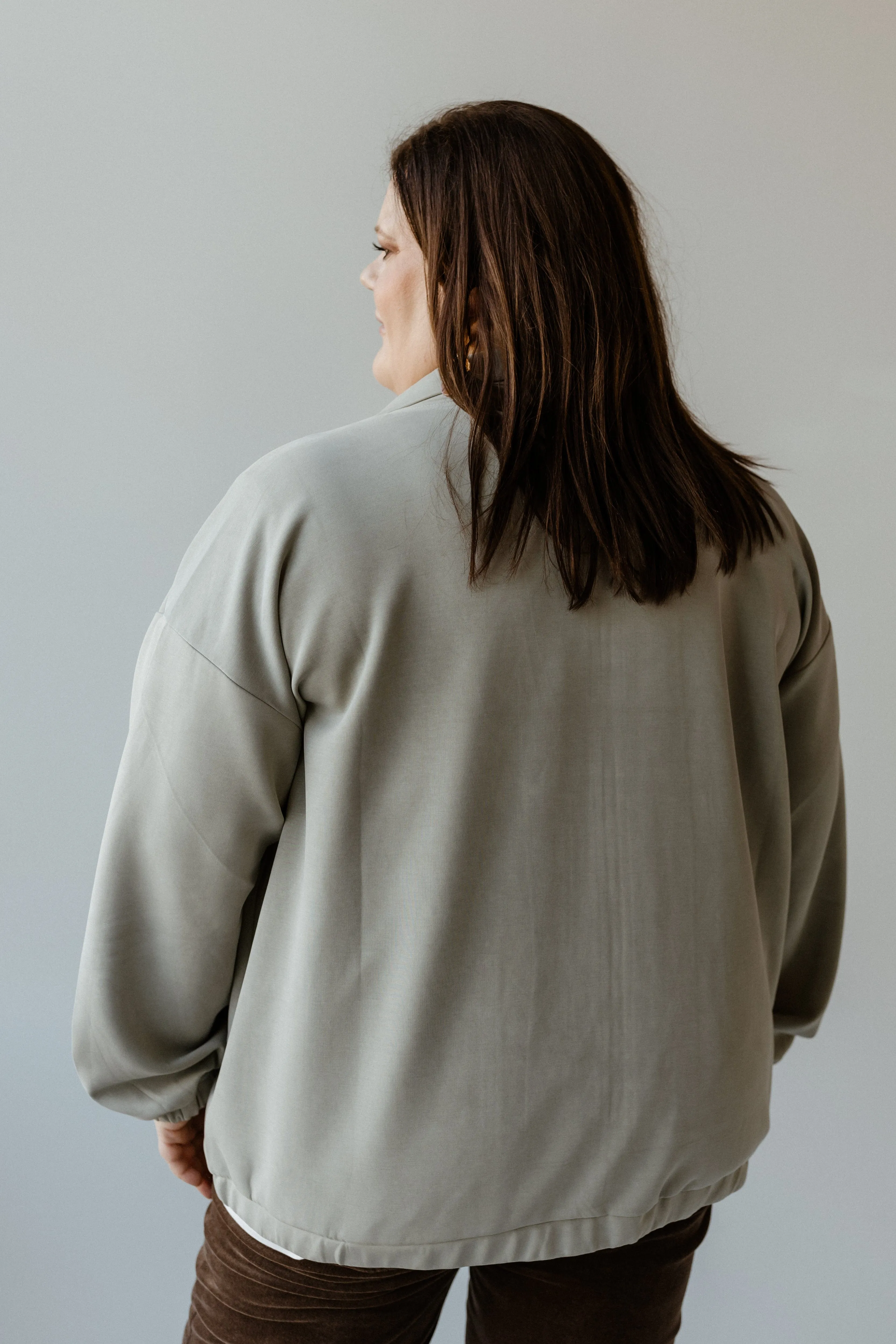 LIGHT AS AIR ZIP-UP JACKET IN EVERGREEN FOG