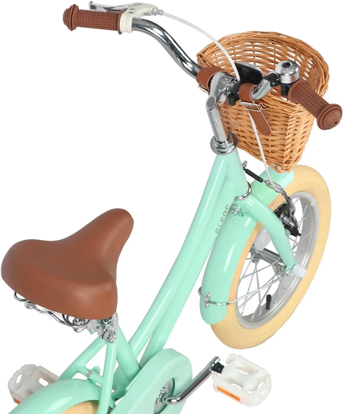 Little Molly 12-20 Inch Kids Retro Cruiser Bike for 2-13 Year Old with Wicker Basket & Training Wheels/Kickstand, Multiple Colors