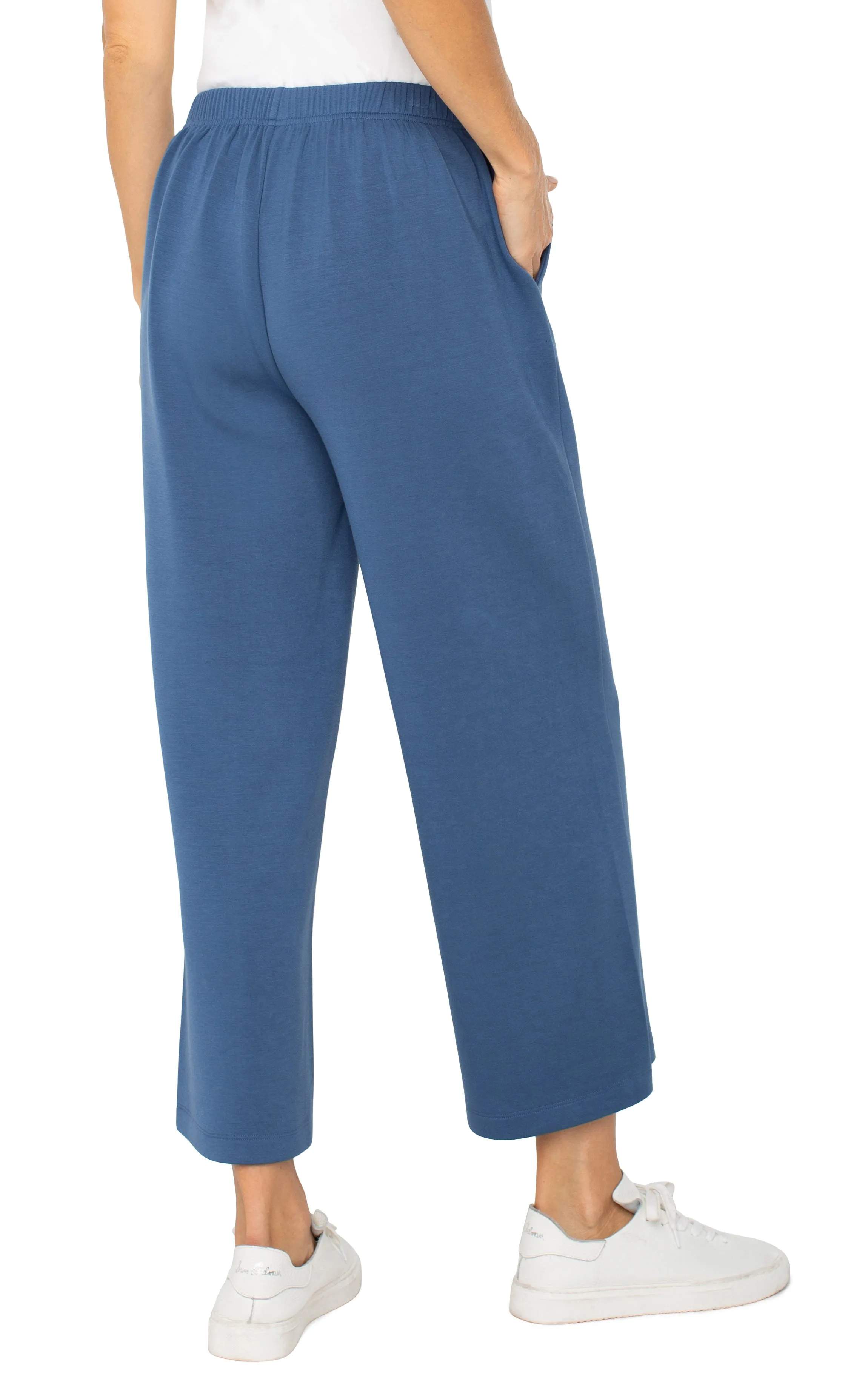 Liverpool Women's Pull-on Wide Leg Crop - Prussian Blue