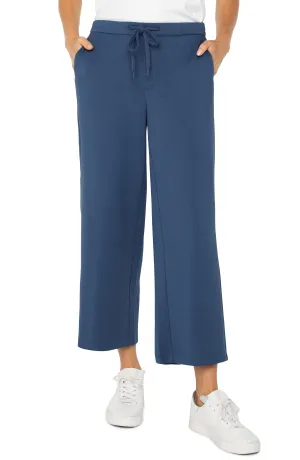 Liverpool Women's Pull-on Wide Leg Crop - Prussian Blue
