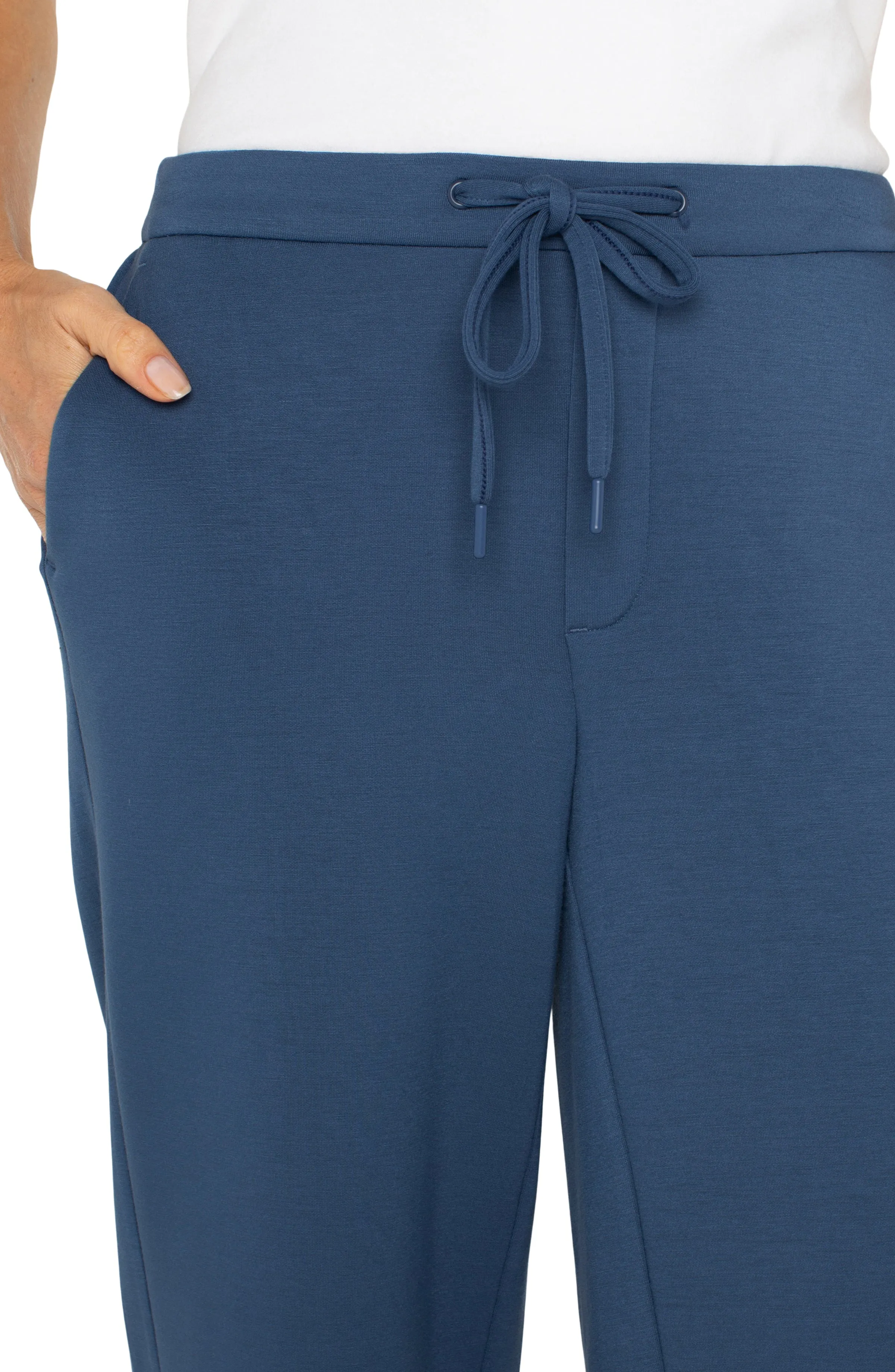 Liverpool Women's Pull-on Wide Leg Crop - Prussian Blue