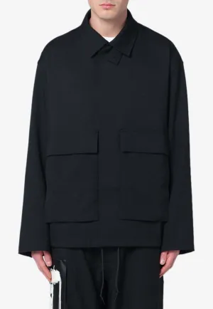 Logo-Patched Buttoned Jacket