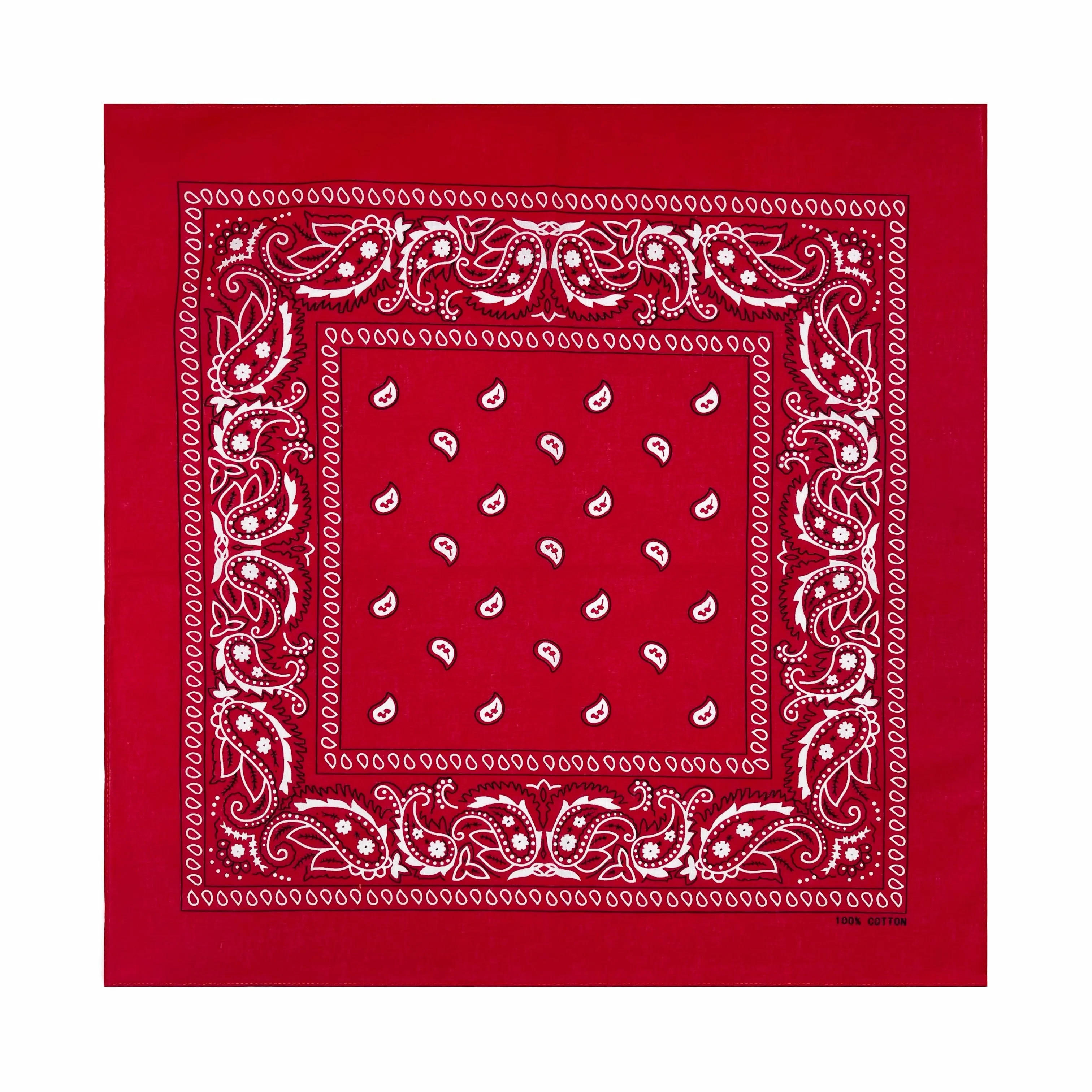 Men's Cotton Outdoor Neck Multicolor Paisley Bandana Square Scarf