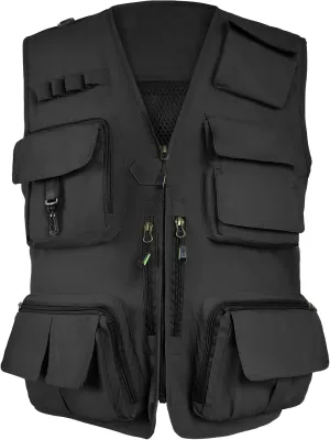 Mens Lightweight Safari Travel Fishing Photography Outdoor Work Cargo Vest with Pockets