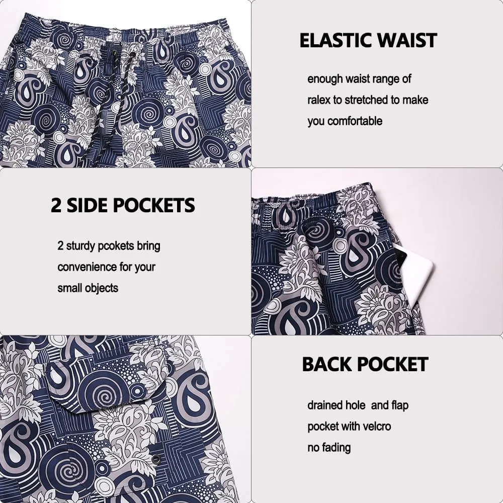 Men's Quick Dry Swim Trunks - Beach Vacation Essentials Board Shorts (Size Runs Small, Recommend Ordering 1 Size Up)