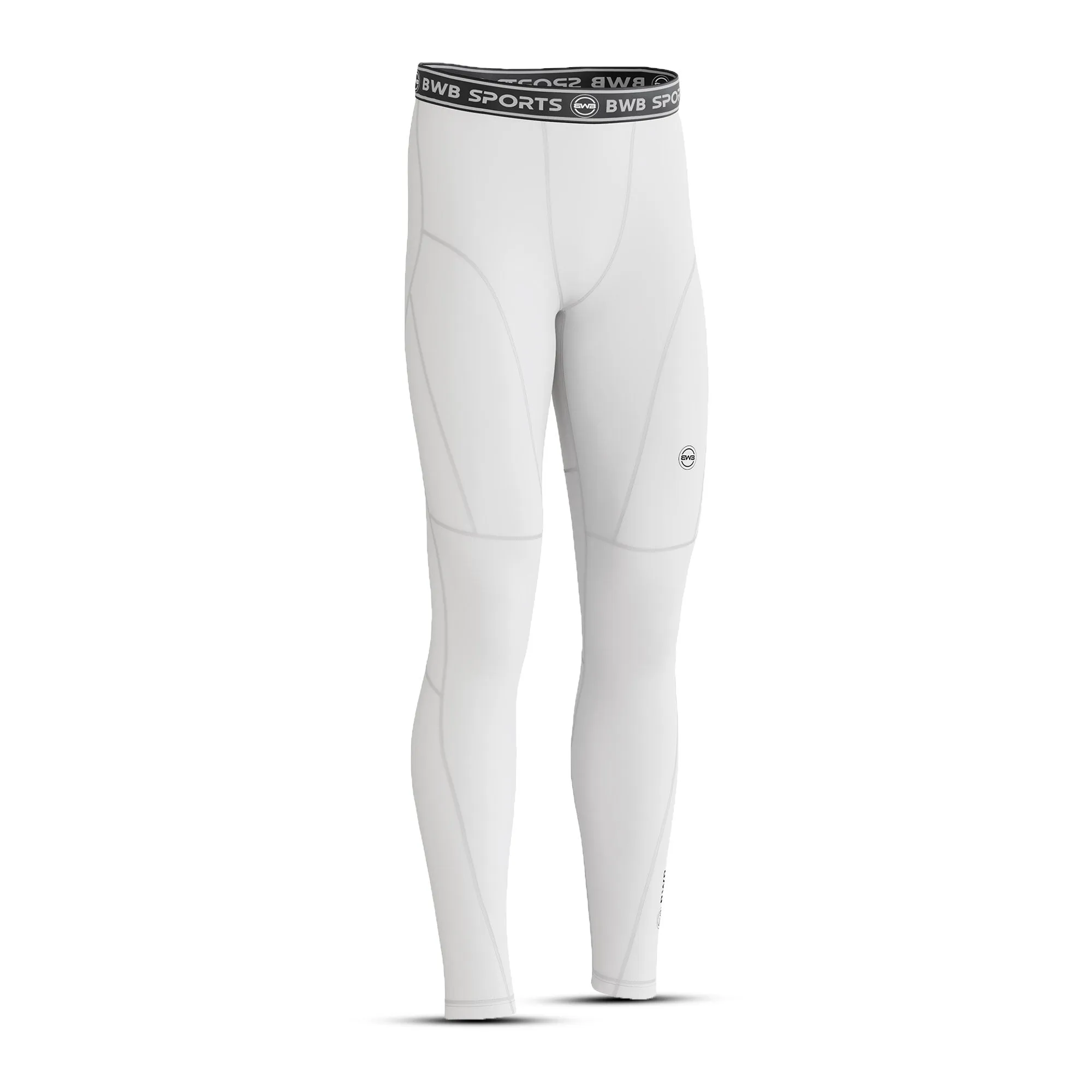 Men's White Long Sleeve Baselayer Compression Shirt & Leggings Set