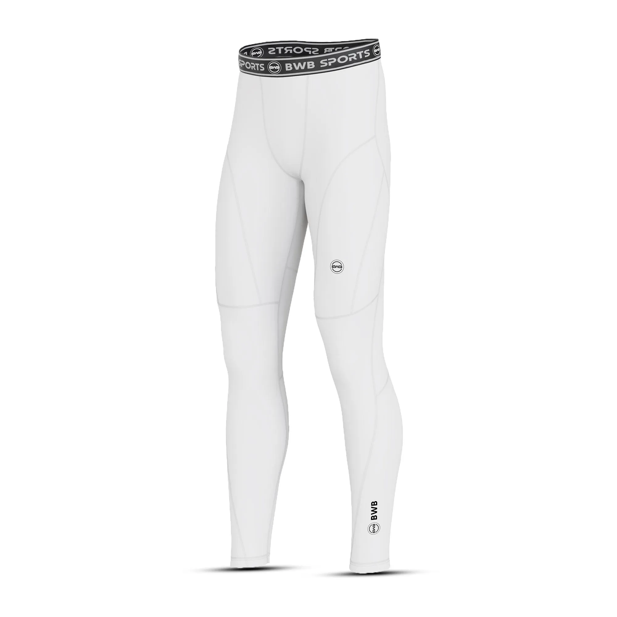 Men's White Long Sleeve Baselayer Compression Shirt & Leggings Set