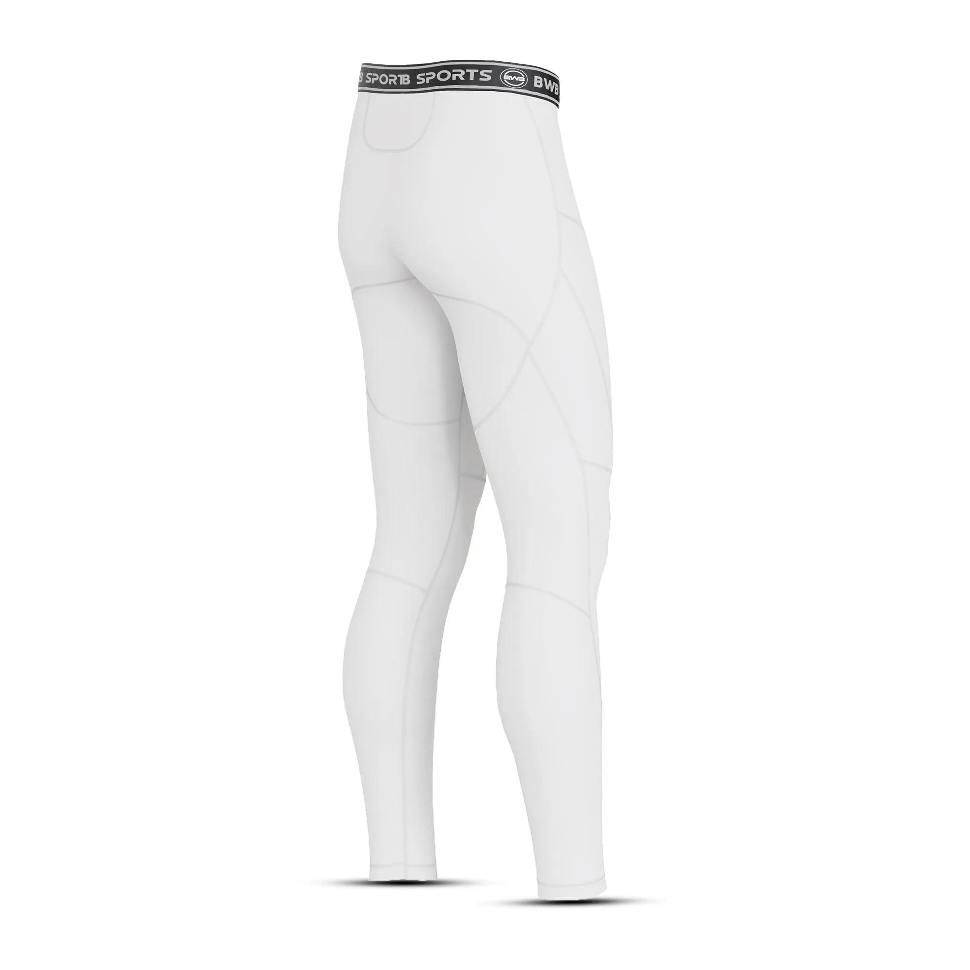 Men's White Long Sleeve Baselayer Compression Shirt & Leggings Set