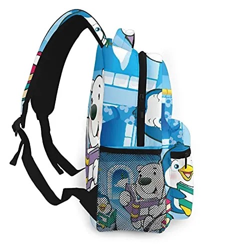 Multi leisure backpack,Children Cartoon Polar Bear And Penguin Are R, travel sports School bag for adult youth College Students