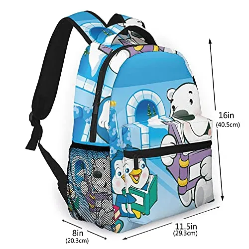 Multi leisure backpack,Children Cartoon Polar Bear And Penguin Are R, travel sports School bag for adult youth College Students