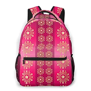 Multi leisure backpack,Fuschia Pattern, travel sports School bag for adult youth College Students