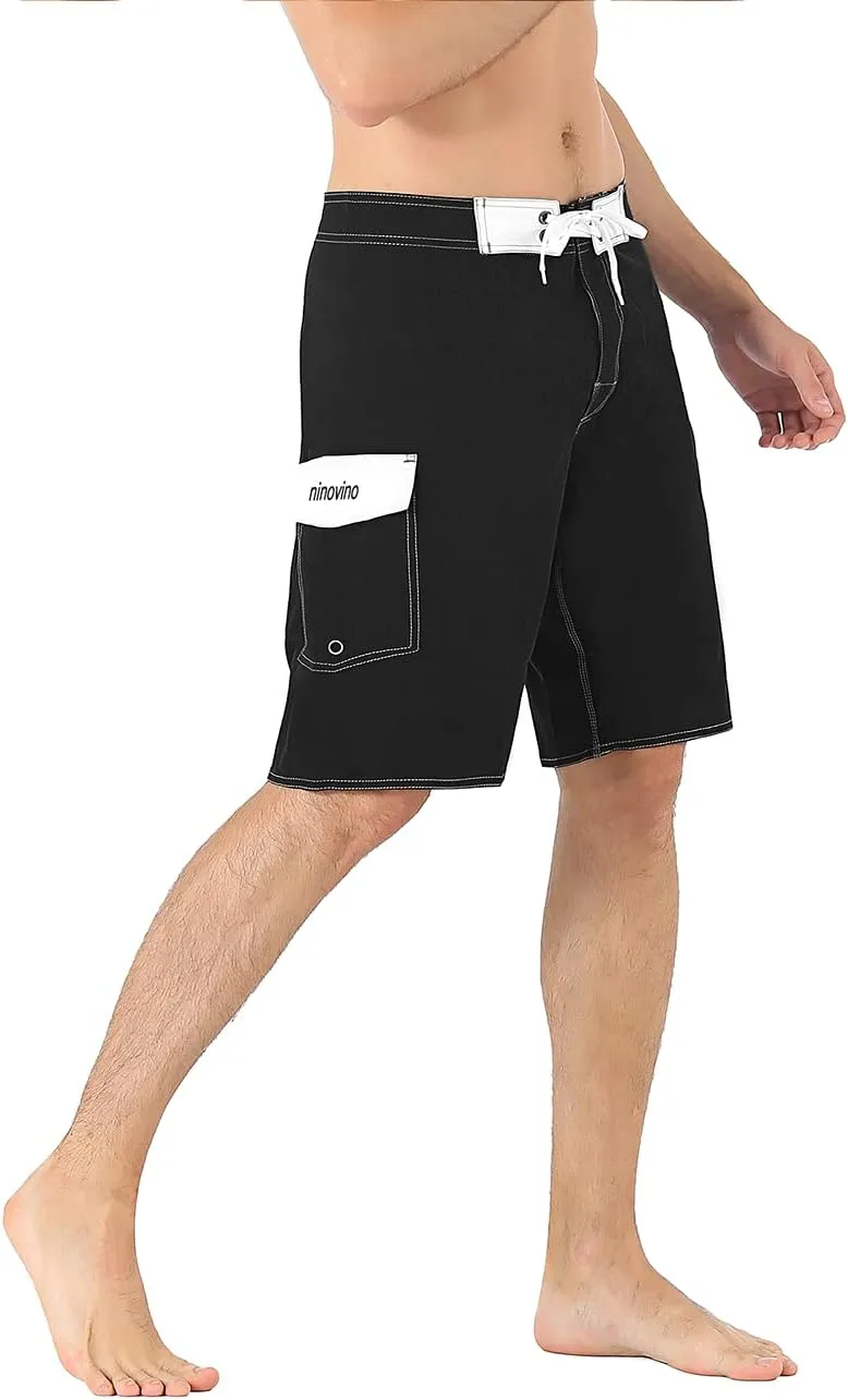 ninovino Men's Sportwear Swim Trunks Quick Dry Board Shorts with Lining