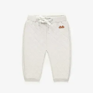 Pantalon crème en jersey matelassé, naissance || Cream pants in quilted jersey, newborn