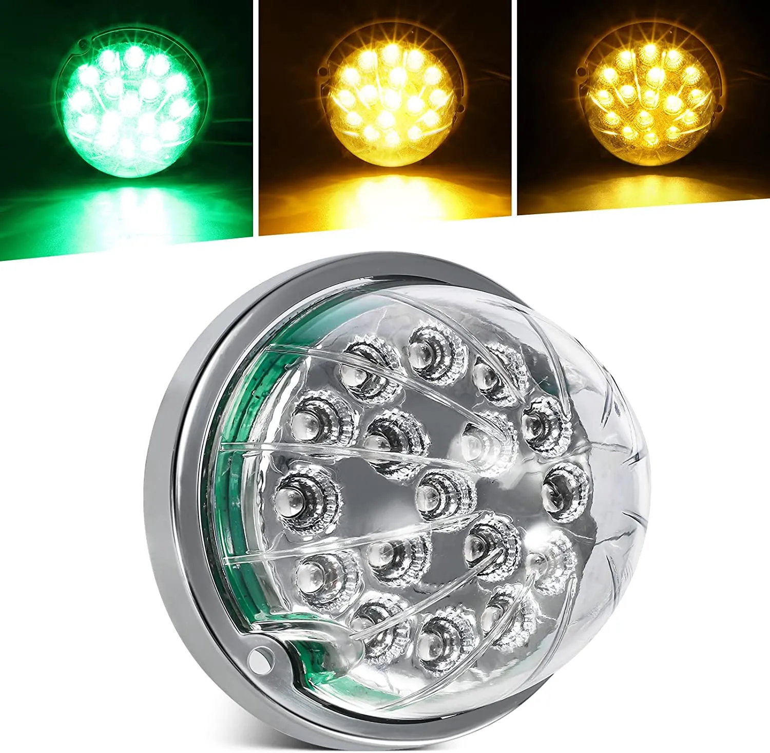 Partsam Dual Revolution Red Led Watermelon Light for Semi Truck
