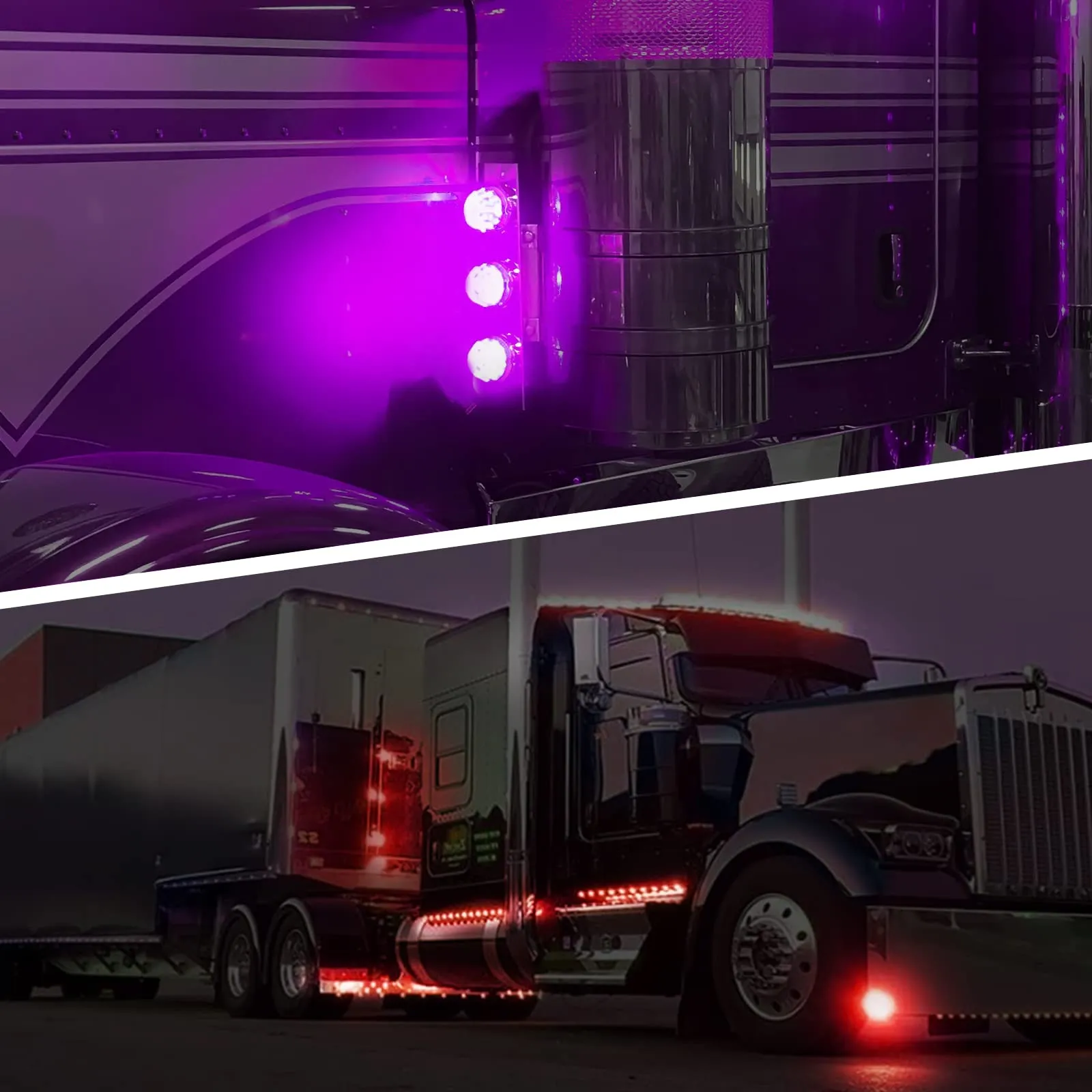 Partsam Dual Revolution Red Led Watermelon Light for Semi Truck
